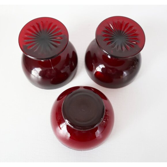 3 Vintage Royal Ruby Dessert Dishes Sherbets Anchor Hocking  1960's - Picture 6 of 6